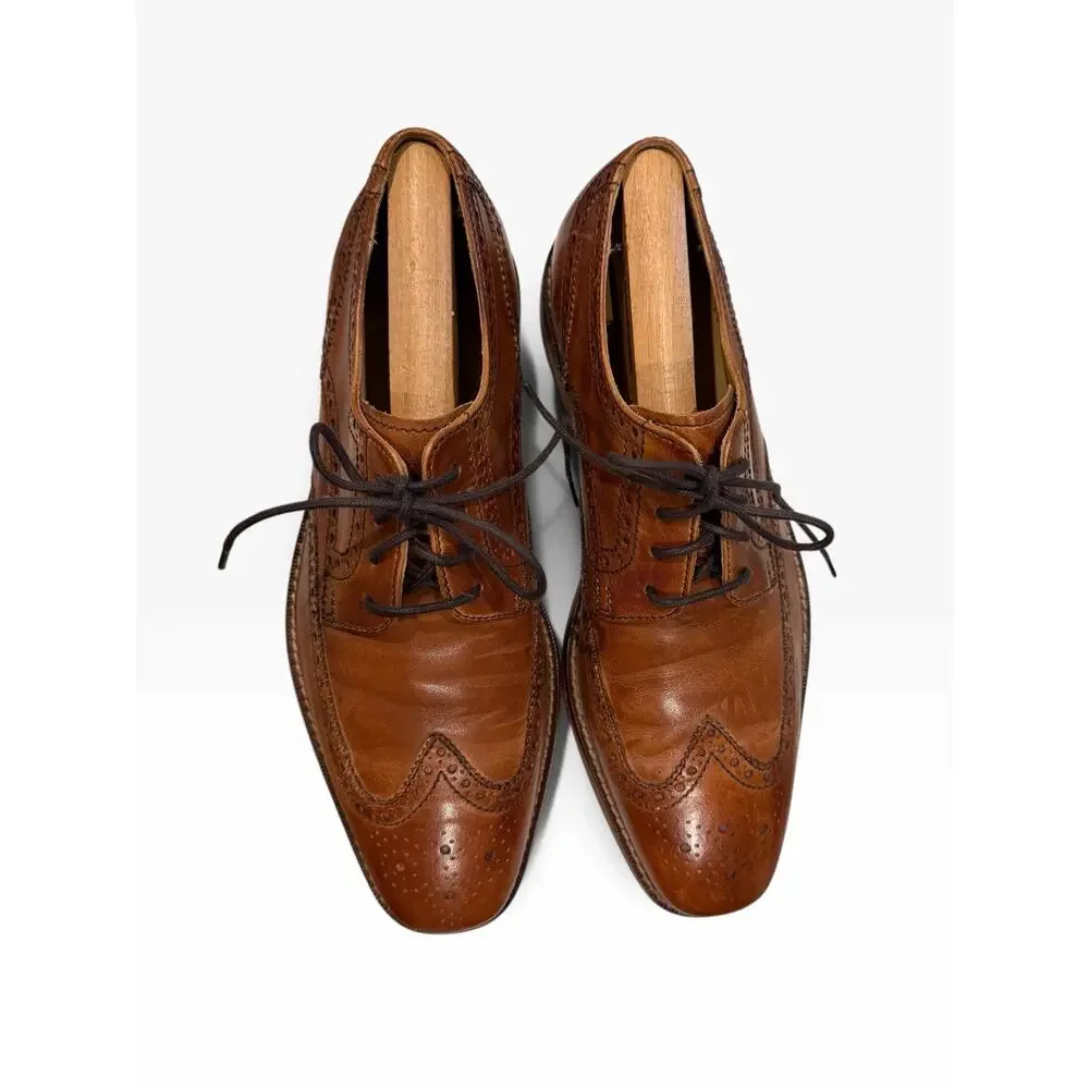 Cole Haan Air Giraldo Wingtip Oxford Shoes Size 9 M British Tan Leather C09303